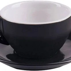 Ipa Industria Porcellane Cappuccino Cups IPA Milano Cappuccino Cup 180 Ml, Black & White